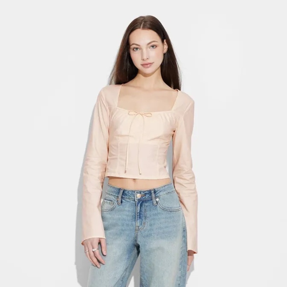 Wild Fable Peach Long Sleeve Blouse